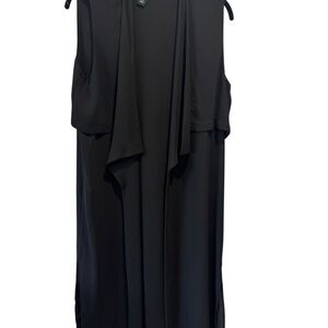 Dusak Designs Black Draped Sleeveless Duster Vest | Size M